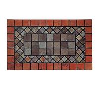 Nicoman Red Edge Tapis de Porte décoratif Absorbant et écologique pour intérieur/extérieur, 75 x 44 cm, Bordure Rouge