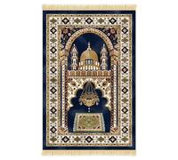 Nicoman Tapis de prière Musulmane avec Design élégant | Janamaz | Sajadah | Tapis Islamique Doux, Tissu en Velours épais (Bleu)