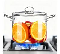 Nicoone Casserole en verre transparent avec couvercle, 4,5 l, double poignée, casserole transparente, pour la cuisson sur plaque vitrocéramique