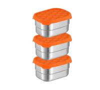 Nicoone Edelstahl Snack- Behälter, 230ml Edelstahl Snack Box mit Deckel, 3pcs Wiederverwendbare Stapelbar Mini Food Lunch Soße Boxen Tassen Set