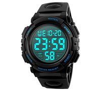 Nicoone Montre numérique pour homme - Étanche jusqu'à 50 m - Avec alarme, chronomètre, pour homme - Pour le sport, bleu