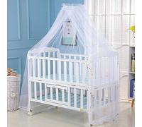 Nicoone Moustiquaire Berceau Bébé Dôme Pliable Bordure Blanche | Dentelle délicate, excellente respirabilité, protection insectes, lit nouveau-né, installation rapide