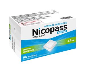 Nicopass® Menthe fraicheur s/s 1,5 mg Pastille(S) 96 pc(s)