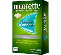 Nicorette 2 mg Sans Sucre Gomme À Mâcher 30 Gommes