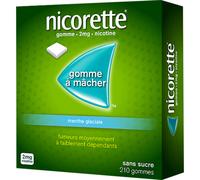 Nicorette 2mg Nicotine Gommes À Mâcher Menthe Glaciale Sans Sucre 210 Pièces