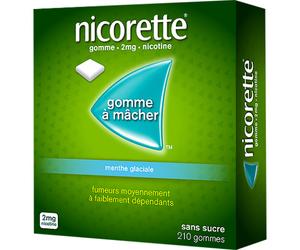Nicorette 2mg Nicotine Gommes À Mâcher Menthe Glaciale Sans Sucre 210 Pièces