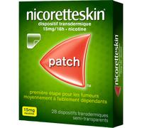 NicoretteSkin 15mg/16H Nicotine Dispositif Transdermique 28 Patchs