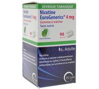 Nicotine EG Menthe 4 mg sans sucre Gomme x96 - Chewing-gum et gommes à la nicotine - Pharmacie en ligne LaSante.net