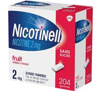 Nicotinell Nicotine 2mg Fruit Sans Sucre 204 Gommes À Mâcher