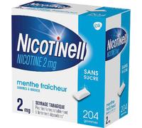 Nicotinell Nicotine 2mg Menthe Fraîcheur Sans Sucre 204 Gommes À Mâcher