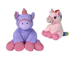 NICOTOY - Licorne Rose-Violet Assise, 23cm, Peluche, Jouets Animal, à partir de 0 Mois