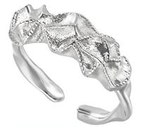 NicoWerk Bague en argent sterling 925 bombée pour femme - Brillante - Attire tous les regards - Avec structure scintillante - Élégante - SRI1012, Argent sterling