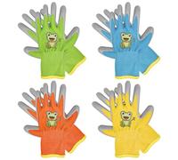 Nicphyn Lot de 4 Paires de Gants de Travail pour Enfants de 5 à 7 Ans, Gant Jardinage Enfant, Revêtement en Latex Antidérapant, pour Travaux Ménagers Quotidiens, Peinture, Activités de Plein air