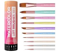 Nicpro 10 pièces pinceaux Aquarelle Pastel esthétiques, pinceaux Peinture Professionnels, Ronds, Langue de Chat, Liner, Poignard, lavis pour Artistes, débutants, Aquarelle, encres, Gouache