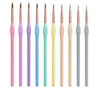 Nicpro 10 Pièces Pinceaux Peinture Micro Fins pour Détails, Macarons Pastel Pinceau pour Peinture à l'huile Acrylique, Aquarelle, Artisanat, Modèles, Pinceau pour Enfant, Débutants, Professionnels