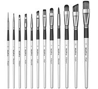 Nicpro 12 Pièces Artiste Pinceaux Peinture, Professionnel Nylon Art Pinceau pour Débutants et Professionnels Petits Pinceaux Miniatures pour Aquarelle, Acrylique, Artisanat, Modèles
