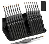 Nicpro 15 pièces pinceaux Peinture Miniature, Pinceau Fins pour maquettes, Acrylique, Aquarelle, Huile, céramique, Figurines d'art, Peinture par numéros - Kit d'artiste Fin avec Support en Nylon