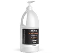 Nicpro 2040 ml blanc peinture acrylique grand format - Fournitures de peinture riches, non toxiques, pour tous types de surfaces : toile, bois, cuir, tissu, pierre, loisirs créatifs, avec pompe