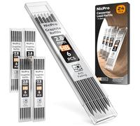 Nicpro 24 pièces mines de charpentier 2.8mm, mines de charpentier mécanique, mines de HB résistantes à la rupture pour crayons de construction, crayons de bois (noir)