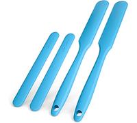 Nicpro 4 Pièces Kit Réutilisables Silicone Bâtonnets Antiadhésif, 1 Grand Rrattoir en Silicone pour Remuant Mélange de Résine Époxy, Le Moulage de Bijoux