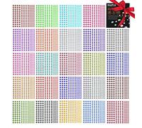 Nicpro 4125 pièces strass autocollants, strass visage auto-adhésives pour le visage, bijoux pour le corps, cristal en 3 tailles, 25 couleurs, 25 feuilles d'embellissements