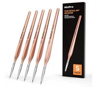 Nicpro 5 pièces pinceaux de détail, pinceaux Peinture Professionnels à Pointe extrêmement Fine 10/0 pour Peinture Miniature, Aquarelle, Huile, Acrylique, maquettes, pour Adultes