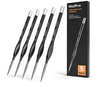 Nicpro 5 pièces pinceaux Peinture détail, Pointe Extra Fine 000, Fin Pinceau Miniature, 3/0, Petits Micro-pinceaux pour Acrylique, Aquarelle, Huile, Peinture par numéro, Artisanat, modèles