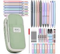 Nicpro 50 Pièces Fournitures Scolaires avec étui, 12 Pièces Couleurs Surligneurs Mignons, 5 Pièces Stylos Gel, 6 Porte-mines Pastel 0,5 & 0,7 & 0,9 & 2,0 mm avec Recharges pour étudiants