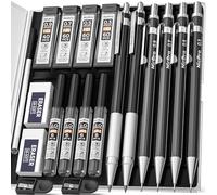 Nicpro 6 Pièces Porte-Mines, Criterium 0.3, 0.5, 0.7, 0.9 mm & 2PCS 2mm Crayon Mécanique avec 8 tubes Recharges(4B 2B HB 2H), Gommes, Critérium Pour l'écriture d'étudiants, le dessin, l'esquisse