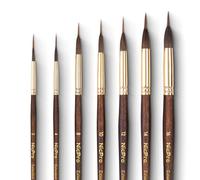 Nicpro 8 pinceaux Aquarelle Professionnels, Pointe Fine allongée, Poils de martre et Pointe synthétique Extra-Longue pour Une précision optimale- Peinture Aquarelle, Acrylique, Gouache et Encre