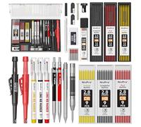 Nicpro CP3000 crayon chantier avec taille-crayon, porte mines avec 79 recharges, marqueur pour trous profonds, outil de traçage en carbure, crayon de chantier robuste pour architecte menuisier