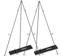 Nicpro Lot de 2 chevalets pliants pour présentation, 160 cm, trépied, en métal, noir, portable, pour affiche, artiste de mariage, avec sac de transport