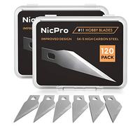 Nicpro Lot de 240 lames de scalpel de loisir #11 lames ultra tranchantes après remplissage pour outils de coupe artistique avec boîte de rangement pour travaux manuels, loisirs, scrapbooking, pochoirs