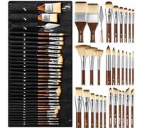 Nicpro Lot de 30 pinceaux professionnels pinceaux pour peinture acrylique, huile, aquarelle, gouache fournitures artistiques
