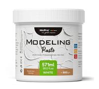 Nicpro Pâte De Structure Pour Peinture Acrylique 571 ml / 28,2 Oz, Pâte À Relief Fine Blanche, Pâte Texturée Modelage Effet 3D, Facile À Appliquer, Modeling Paste Pour Textures Et Reliefs