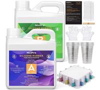 Nicpro silicone pour moulage, 2188 ml kit de silicone transparent, rapport de mélange 1:1 pour le moulage de résines 3D, bricolage avec coque de moule, gobelets de mélange
