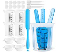 Nicpro Tasses en Silicone Pour Résine, 250 ml & 100 ml Melangeur + Silicone Bâtonnets Resine Epoxy Coupelle de melange Epoxy pour Moules de moulage en Résine époxy Art Craft - Noir échelle
