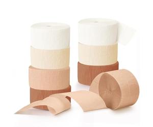 NICROHOME Décorations de fête de mariage, 8 rouleaux de papier crépon rose ivoire pour enterrement de vie de jeune fille, anniversaire, fête d'adoption adorable, idée de fête, 25 m