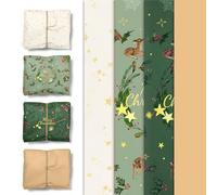 Nicrolandee Lot de 24 feuilles de papier cadeau de Noël de 50,8 x 38,1 cm pour sacs cadeaux, loisirs créatifs, papier cadeau pour Noël, Nouvel An, vacances, fête d'anniversaire