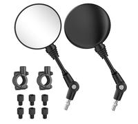 Nicrulp Retroviseur Moto avec Vis M8 M10 et Base de Montage, Retroviseur Embout de Guidon, Rétroviseurs Universels, Rétroviseurs Rond Latéraux Moto, Retroviseur Moto Pliable pour Motos, Scooter