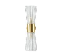 NICRX 40cm Applique Murale en Laiton Or et Cristal - Luminaire Intérieure Lampe Mural avec Base en Verre et Or