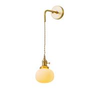 NICRX applique murale en céramique blanche, avec Base en laiton doré, luminaire mural en forme de goutte pour chevet (D)