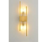 NICRX Applique murale en cristal | Éclairage mural moderne pour salon,chambre et couloir | Lampe murale élégante pour intérieur | Douille E14 Lampe murale Géométrique Luminaires (Doré, 60cm)