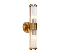 NICRX Applique murale en laiton et cristal doré, verre en cristal et Base dorée, applique murale (2 lumières)