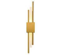 NICRX Applique Murale LED Moderne Dorée | Luminaire Mural Vertical en Métal et Acrylique | Lampe Murale Minimaliste pour Chambre,Salon,Couloir,Hôtel - 8W,48cm,3 Températures de Couleur (Or-Droite)