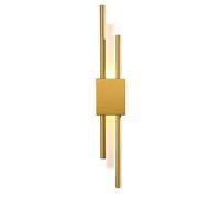 NICRX Applique Murale LED Moderne Dorée | Luminaire Mural Vertical en Métal et Acrylique | Lampe Murale Minimaliste pour Chambre,Salon,Couloir,Hôtel - 8W,48cm,3 Températures de Couleur (Or-Gauche)