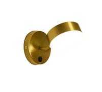 NICRX Applique murale moderne Or en laiton avec interrupteur- Applique LED réglable avec 3 températures de couleur,Orientable Intérieur Murale pour chambre,salon,couloir et hôtel (B)