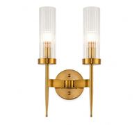 NICRX Applique Murale Vintage 43 cm Cristal Verre Strié E14 2 Lumière
