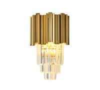 NICRX E14 Base en Or et Appliques Murales en Verre de Cristal, Applique Murale Moderne Dorée