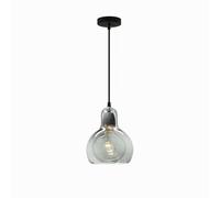 NICRX Lampe Suspendue Moderne en Verre avec Base E27, Cordon Ajustable de 150cm,Idéale pour Cuisine,Salle à Manger,Salon et Chambre,Suspensions pour Décoration Intérieure (Gris fumée)